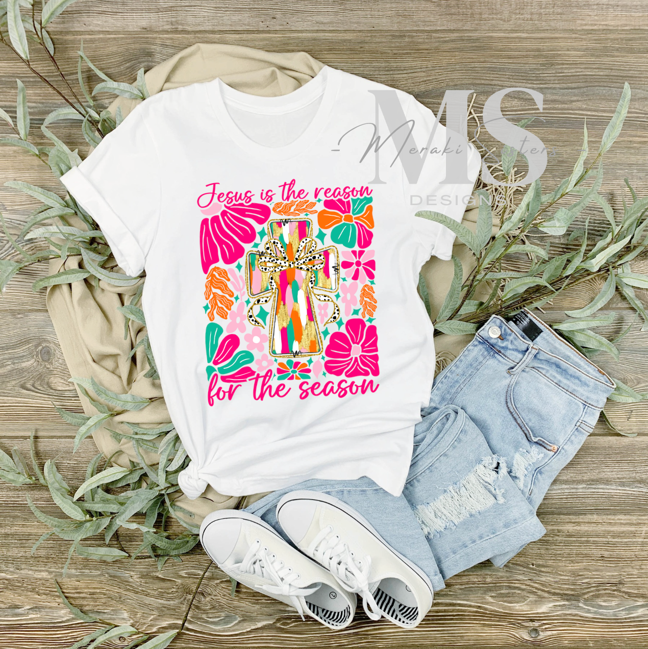 Pink Preppy Reason For The Season Tee