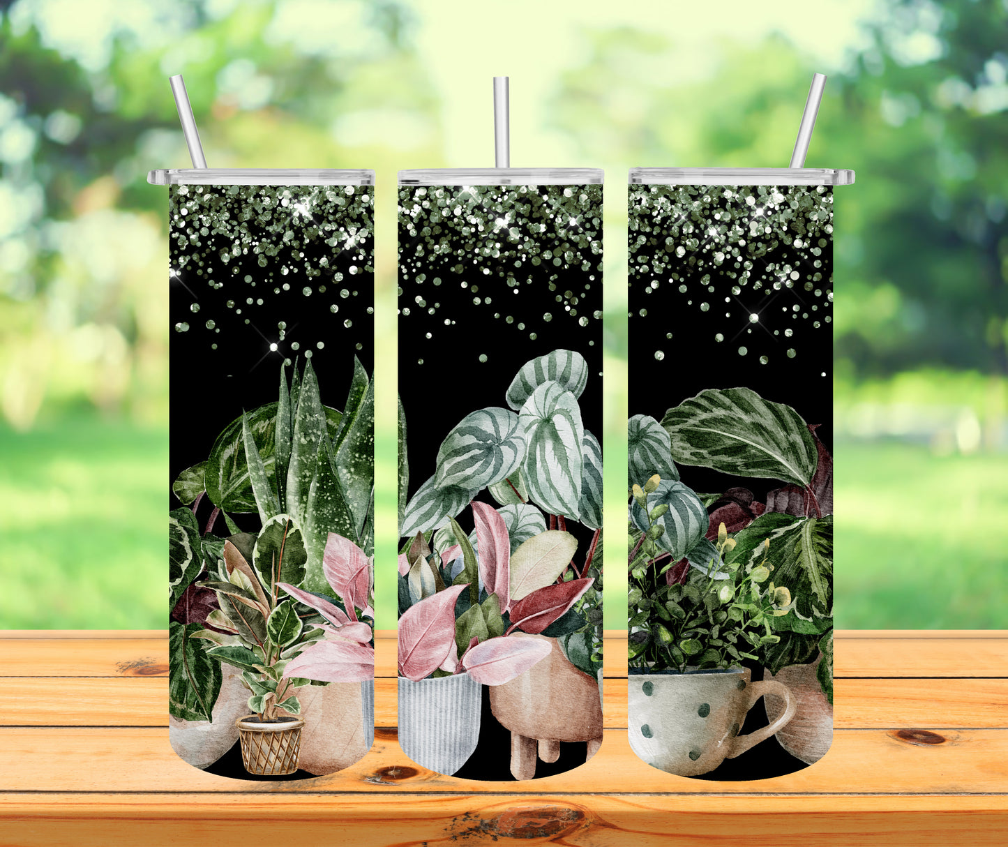 Black Plant Tumbler