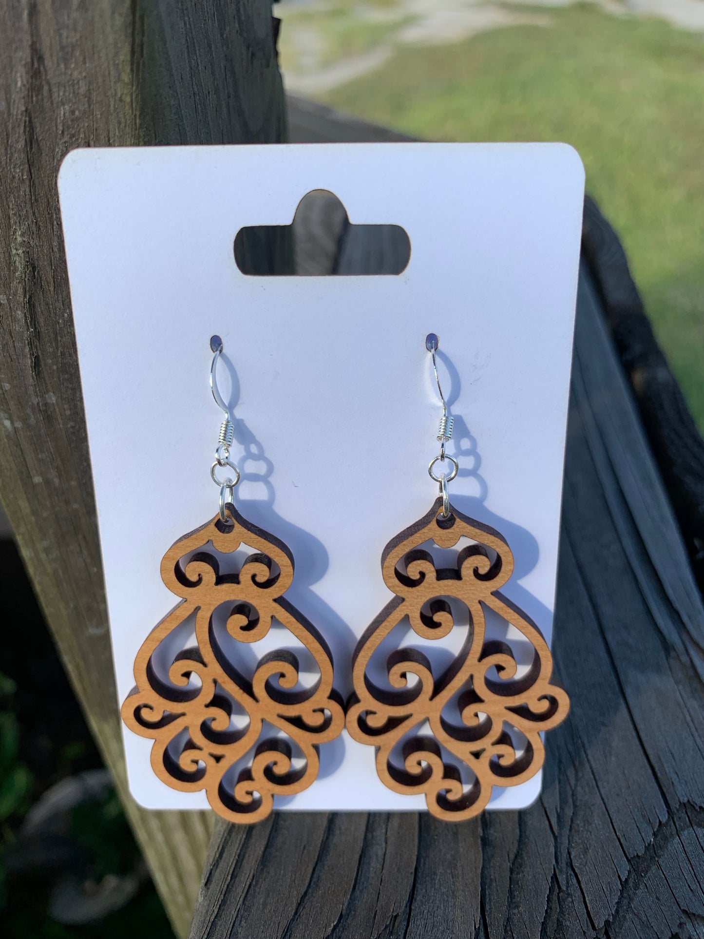 Swirl Wood Earrings (2 Inch)