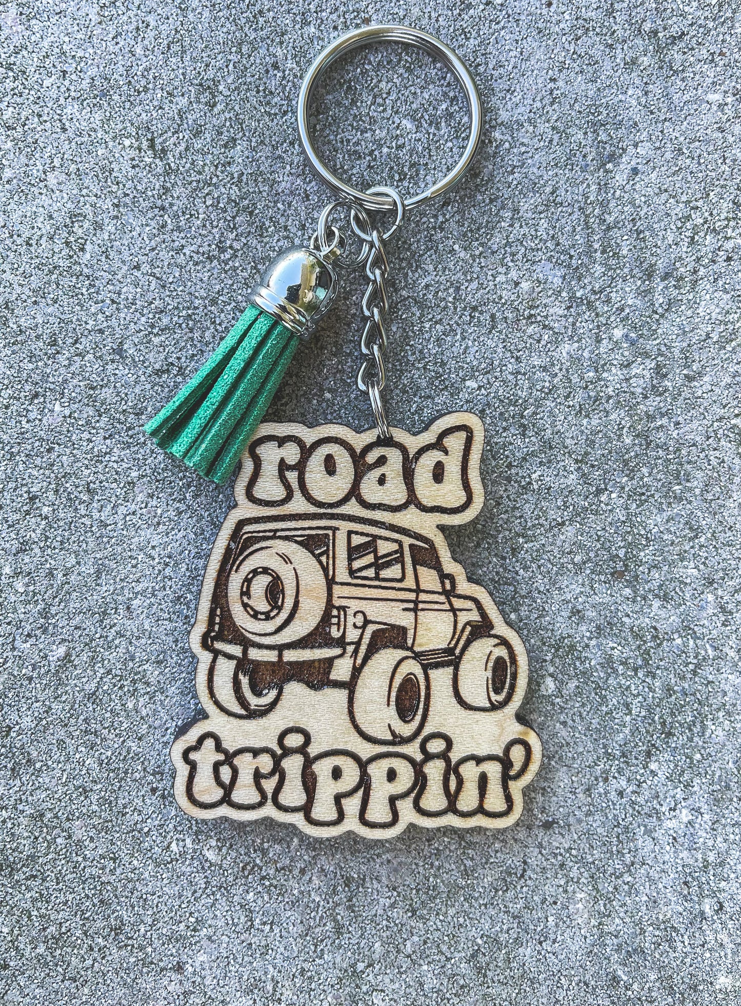Road Trippin Key Chain with Tassel