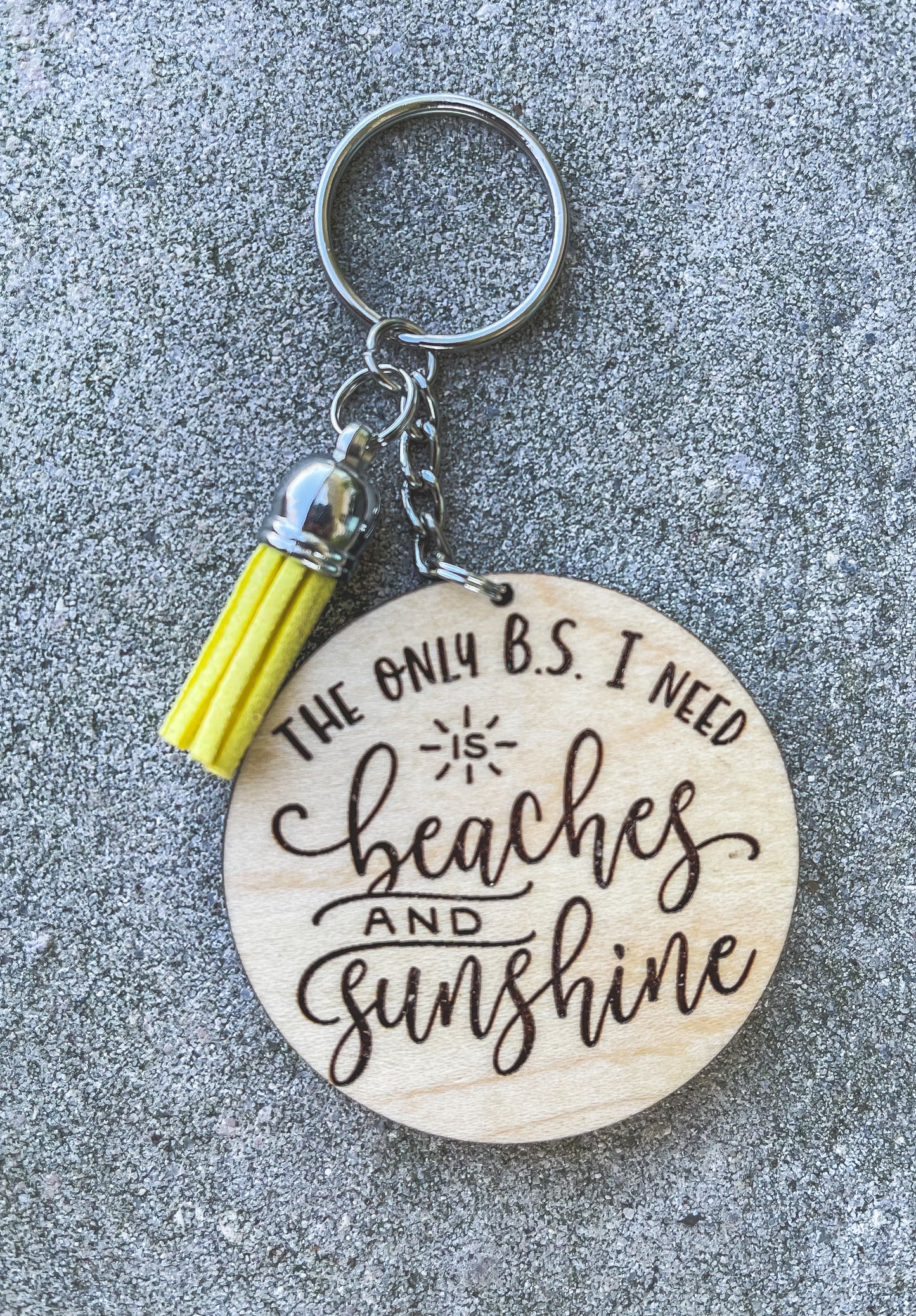 Beaches & Sunshine Key Chain with Tassel