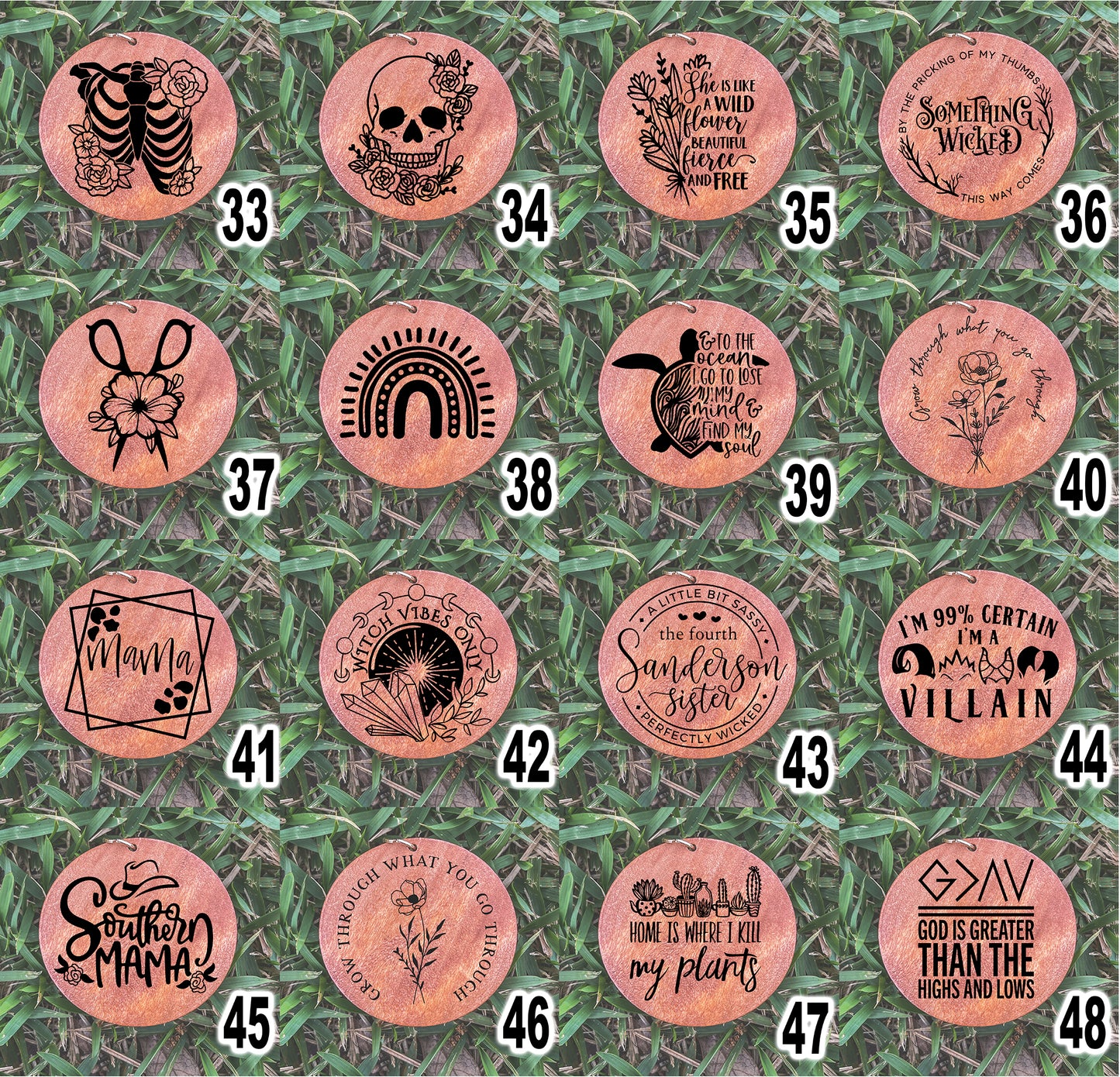 Engraved Wood Disk ADD ON for Beaded Wristlet