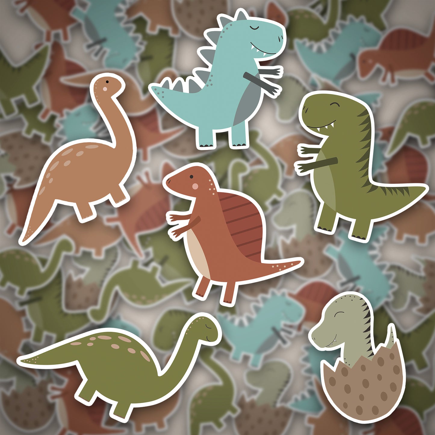 Boy Dino Sticker Set