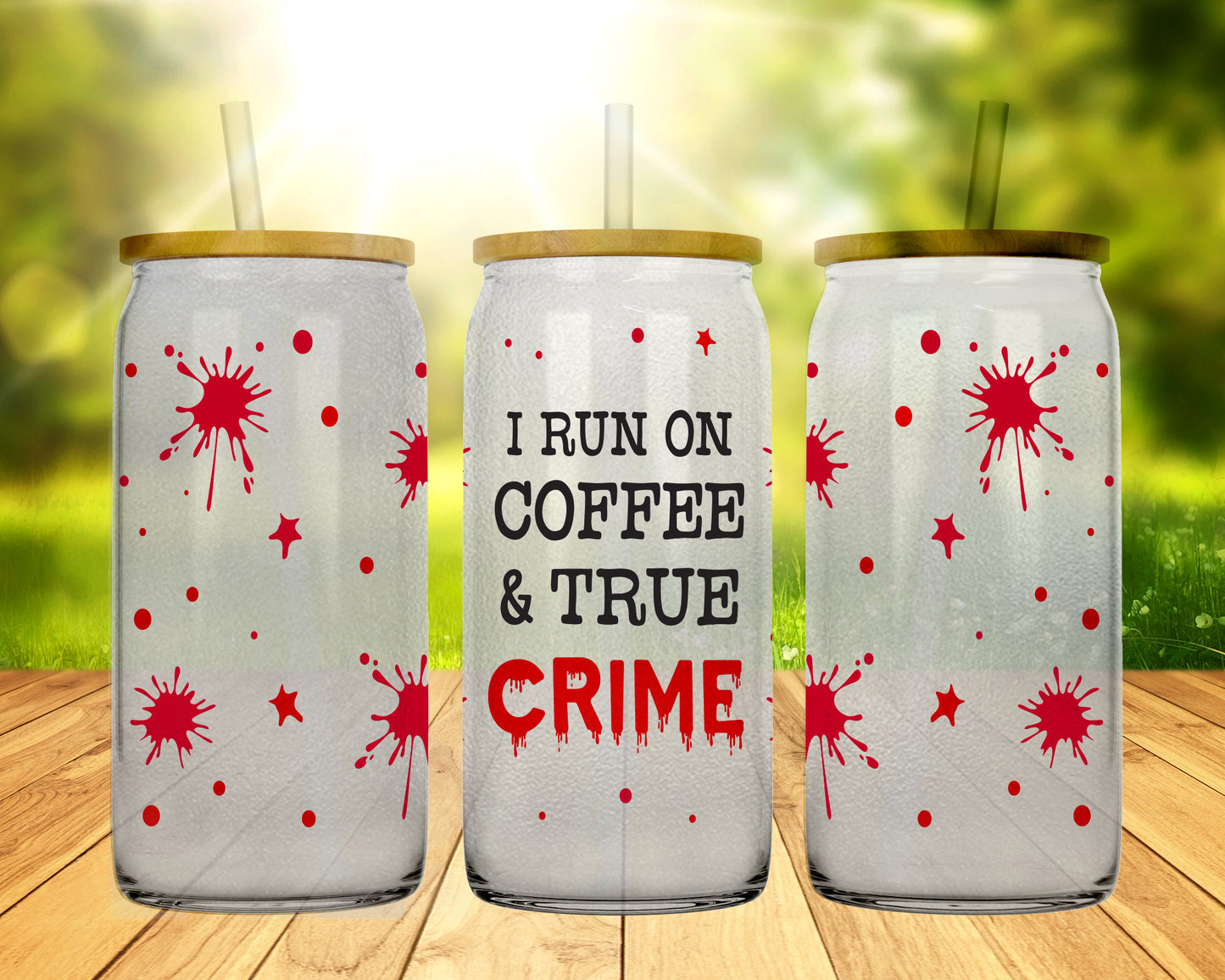 16 oz Glass Coffee & True Crime