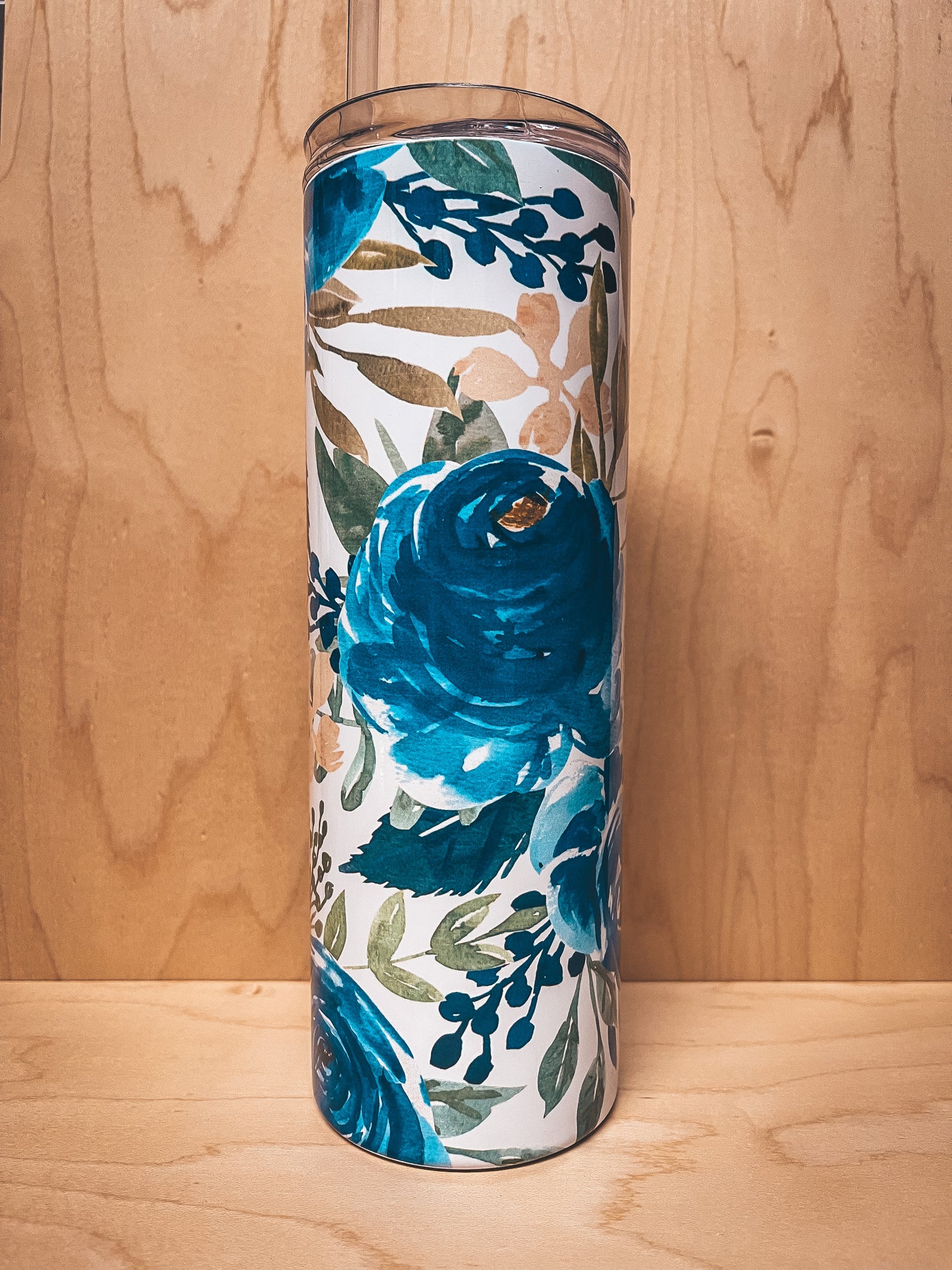 Blue Floral Tumbler