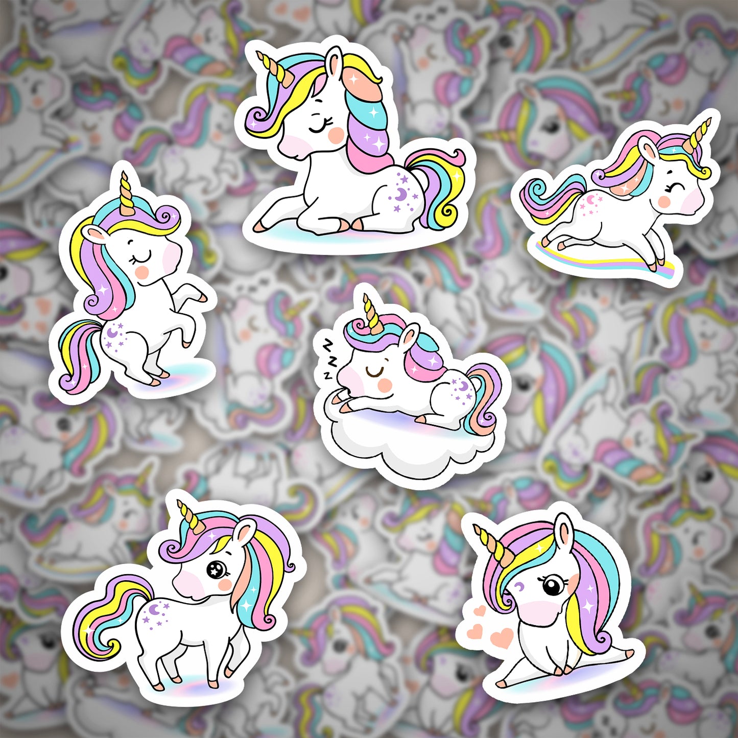 Holographic Unicorn Sticker Set