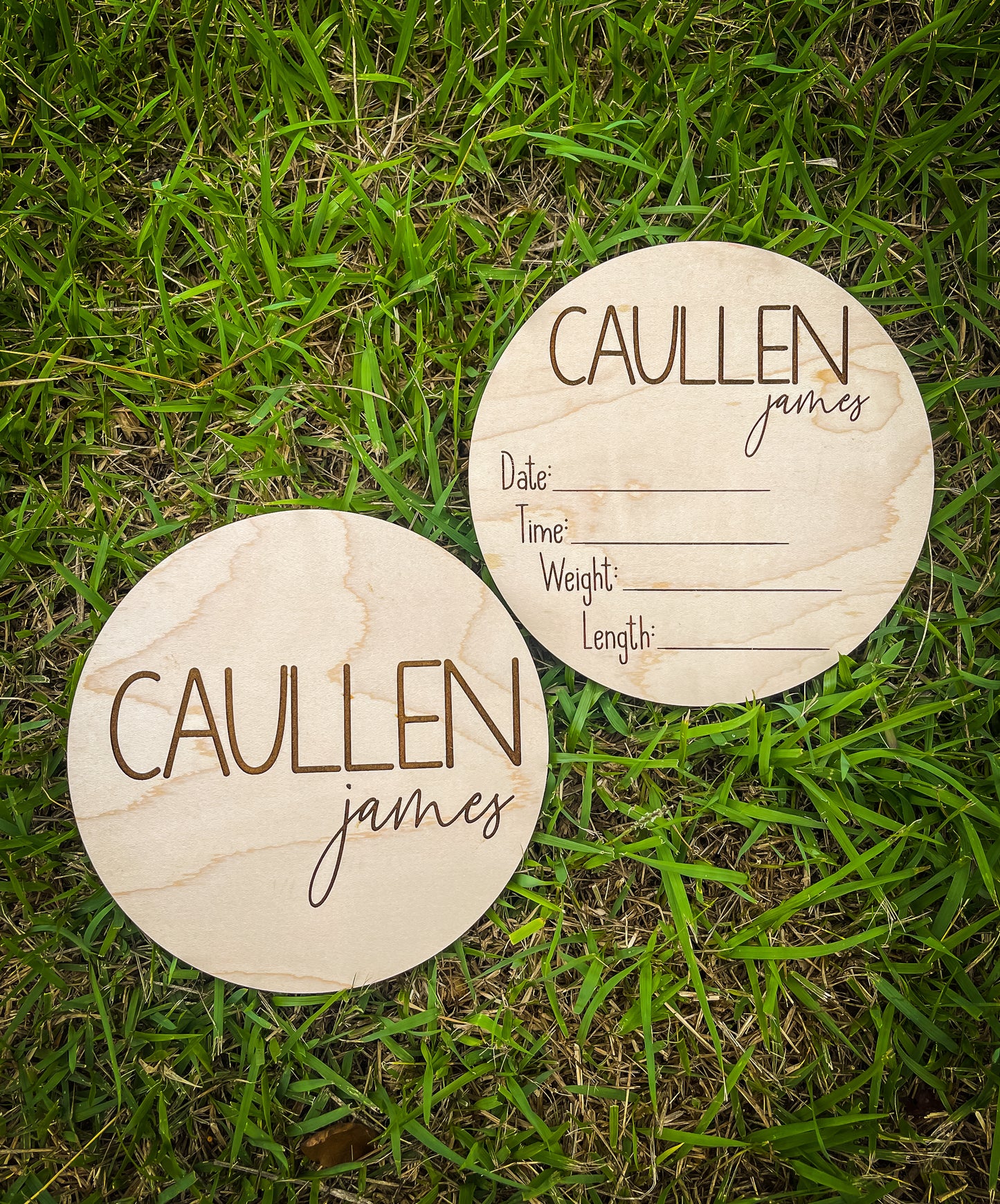 Wooden Baby Name Announcement Sign Set