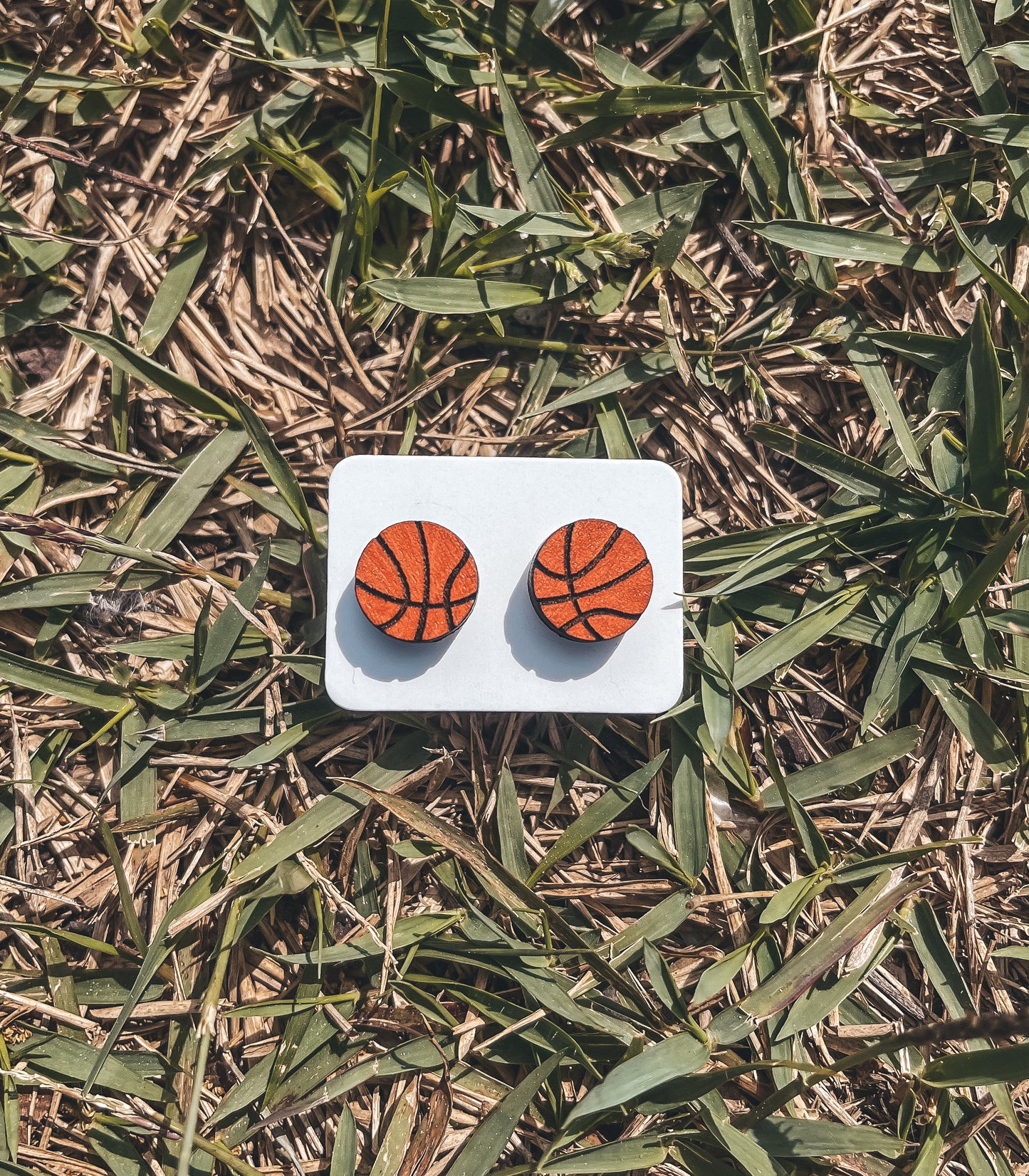 Basketball Wood Earrings