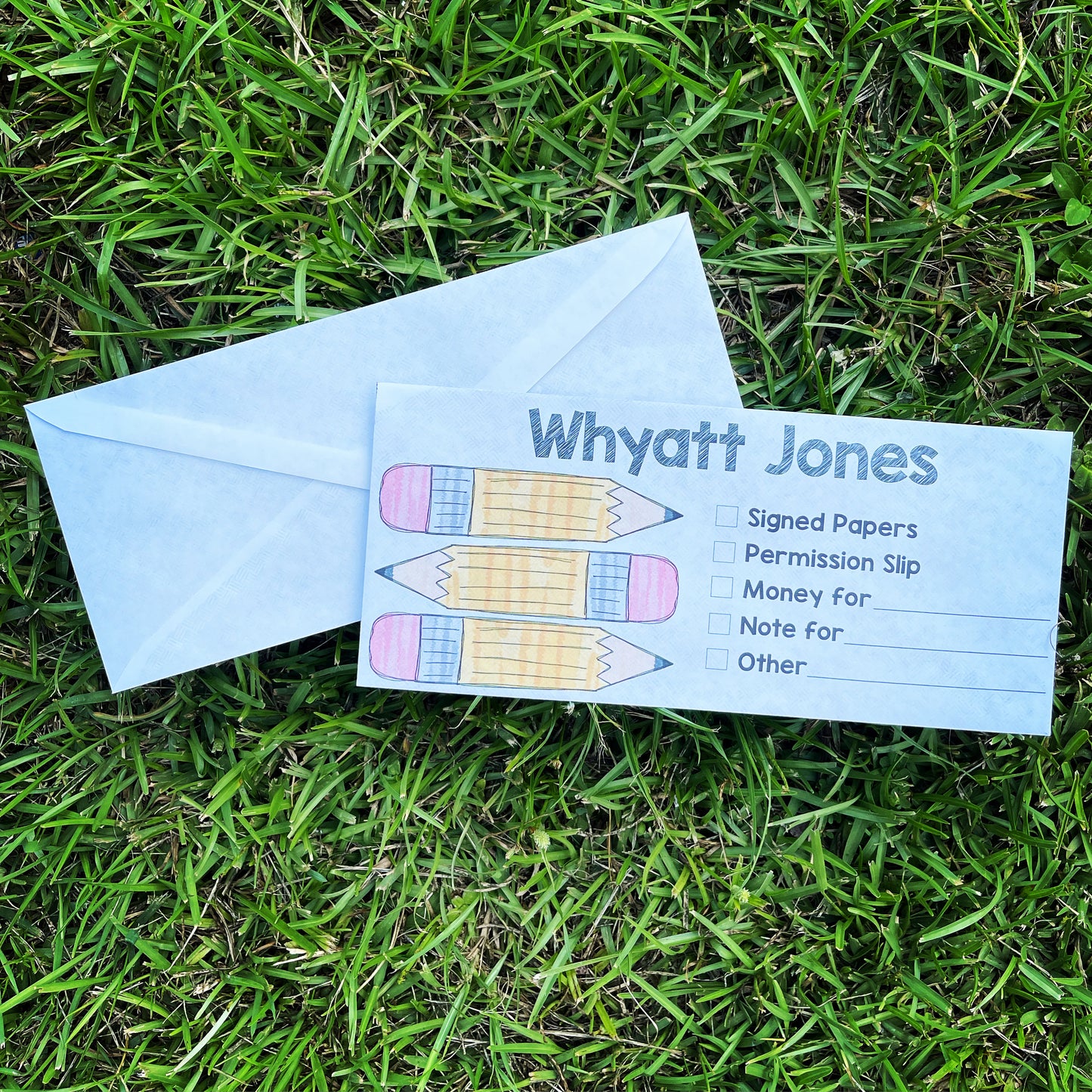 Watercolor School Envelope