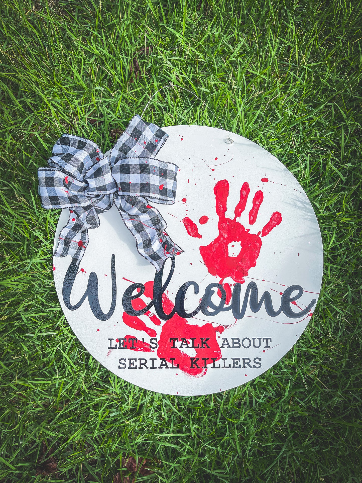 Welcome, Let’s Talk About Serial Killers Door Hanger