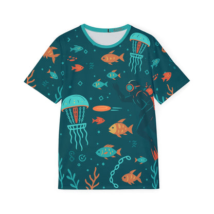 Underwater Men's Sports Jersey - Custom Disc Golf Design - Colorful Graphic Tee for Athletes