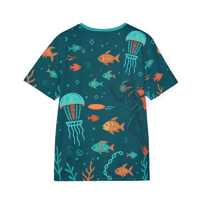 Underwater Men's Sports Jersey - Custom Disc Golf Design - Colorful Graphic Tee for Athletes