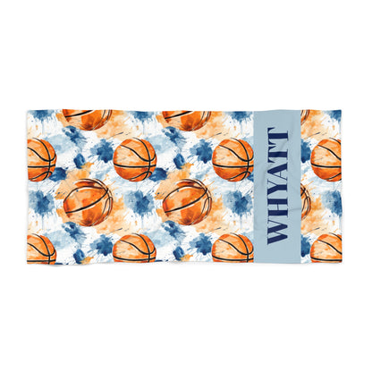 Watercolor Basketball Beach Towel
