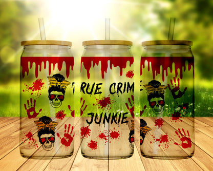 16 oz Glass Can True Crime