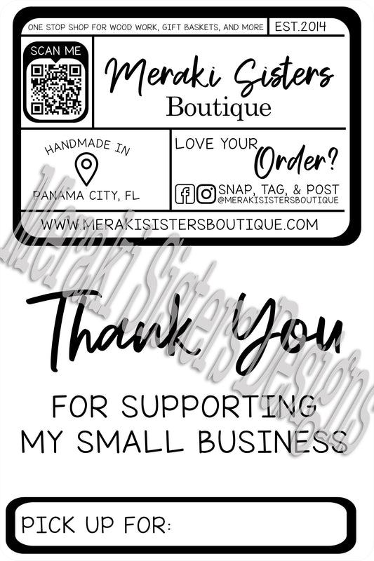 4x6 Business Package Label (Pick Up For)