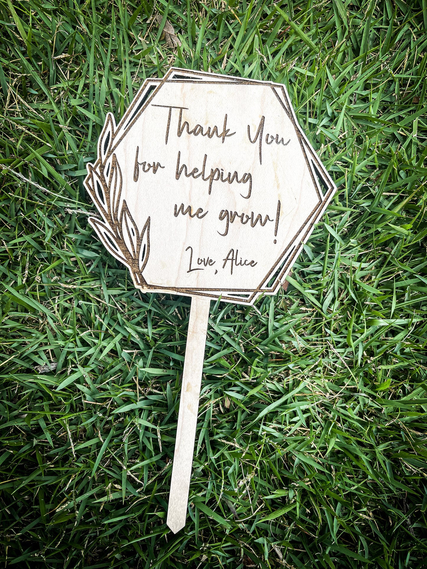 Thank You For Helping Me Grow Plant Stake