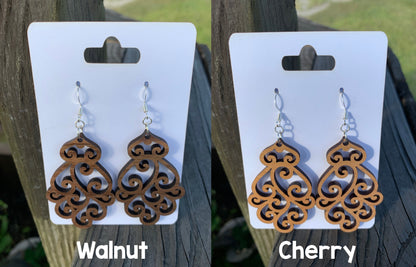 Swirl Wood Earrings (2 Inch)