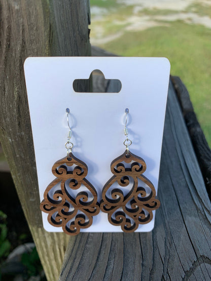 Swirl Wood Earrings (2 Inch)