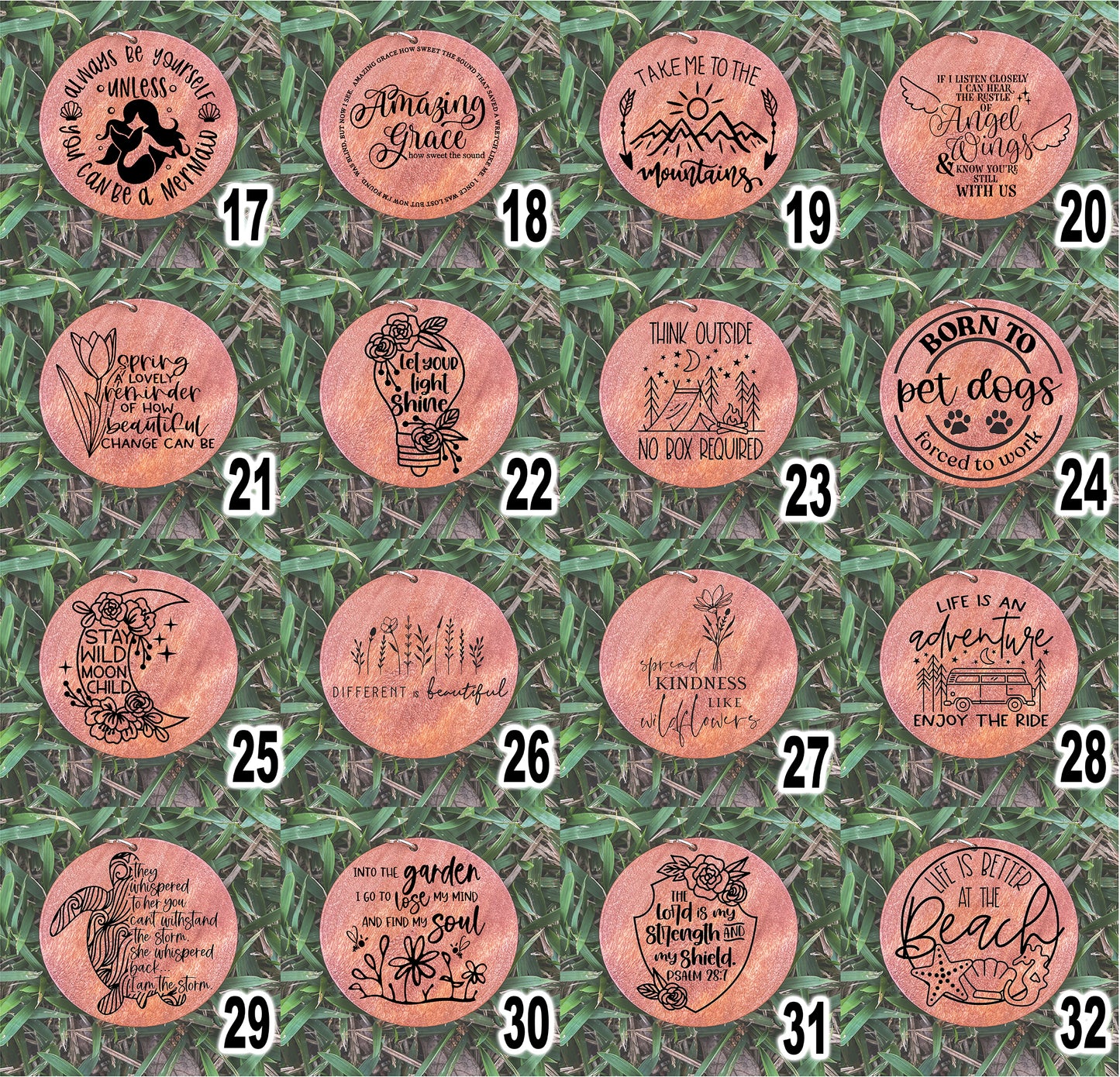 Engraved Wood Disk ADD ON for Beaded Wristlet