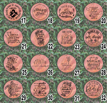 Engraved Wood Disk ADD ON for Beaded Wristlet