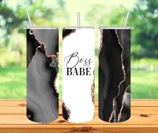 Marble Boss Babe Tumbler