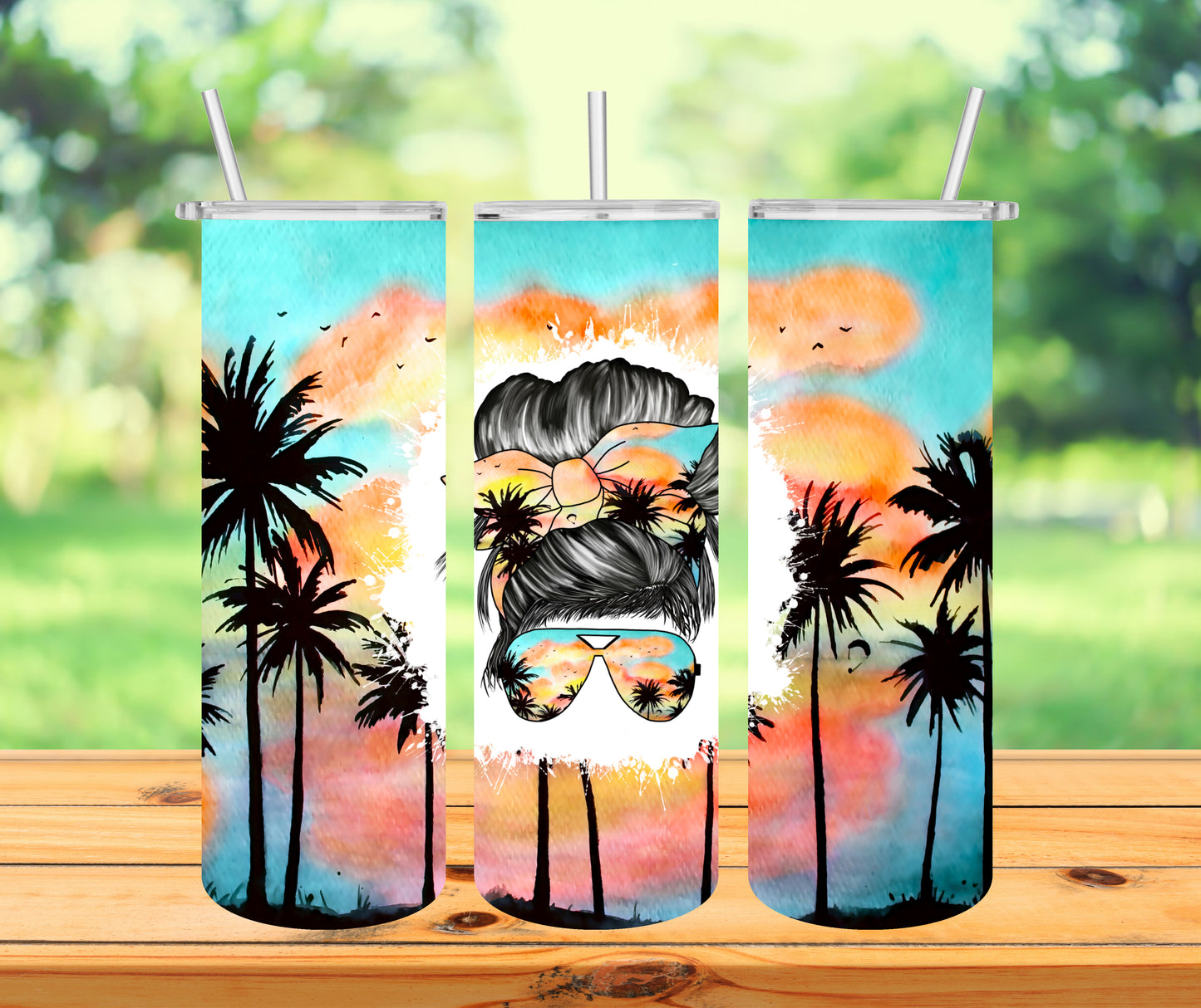 Messy Bun Beachy Tumbler
