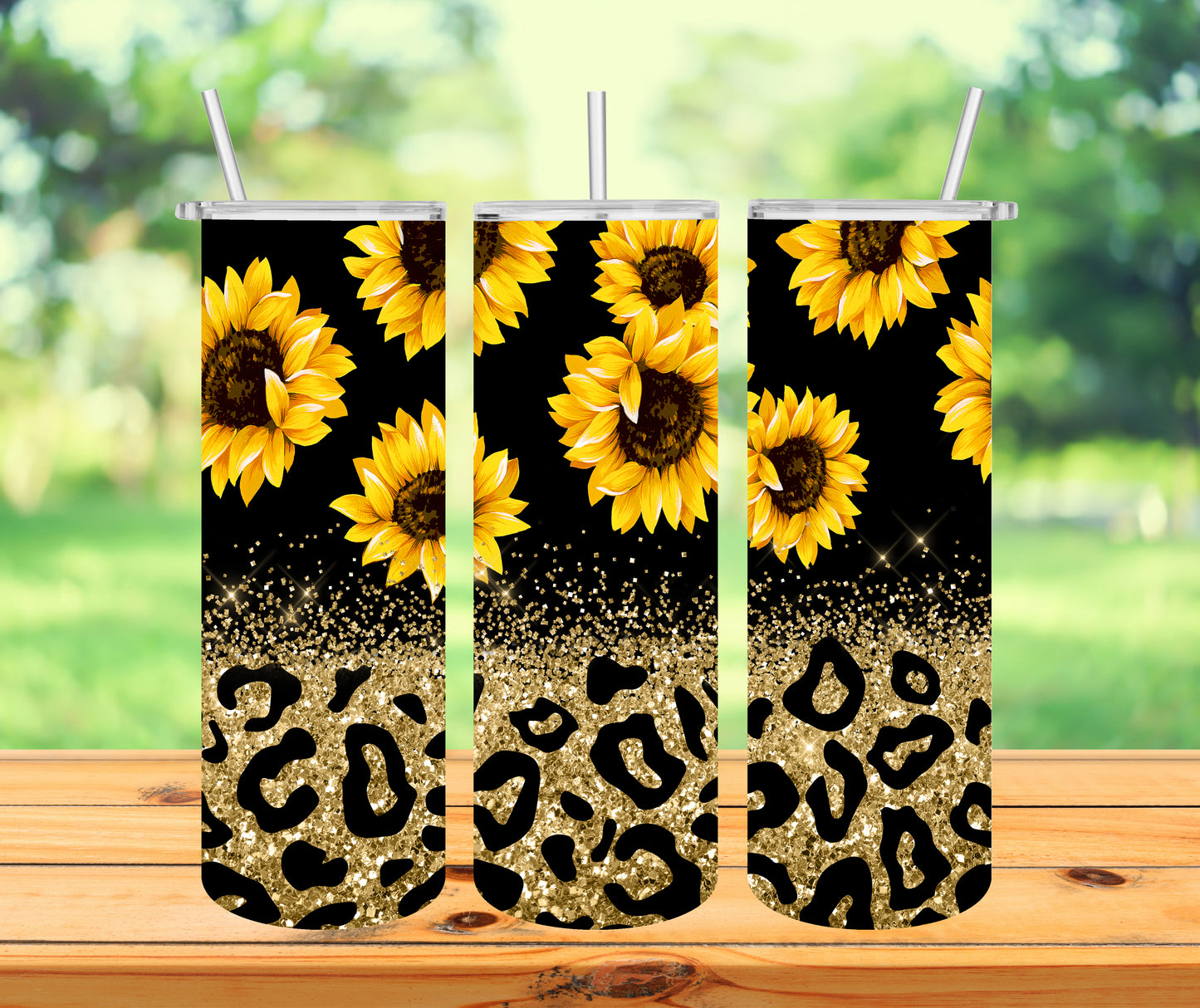Sunflower Leopard Tumbler