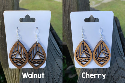 Triangle Stripes Wood Earrings (2 Inch)