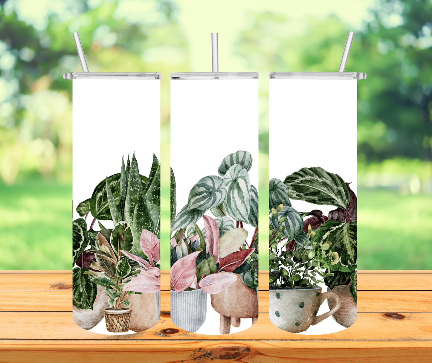 White Plant Tumbler